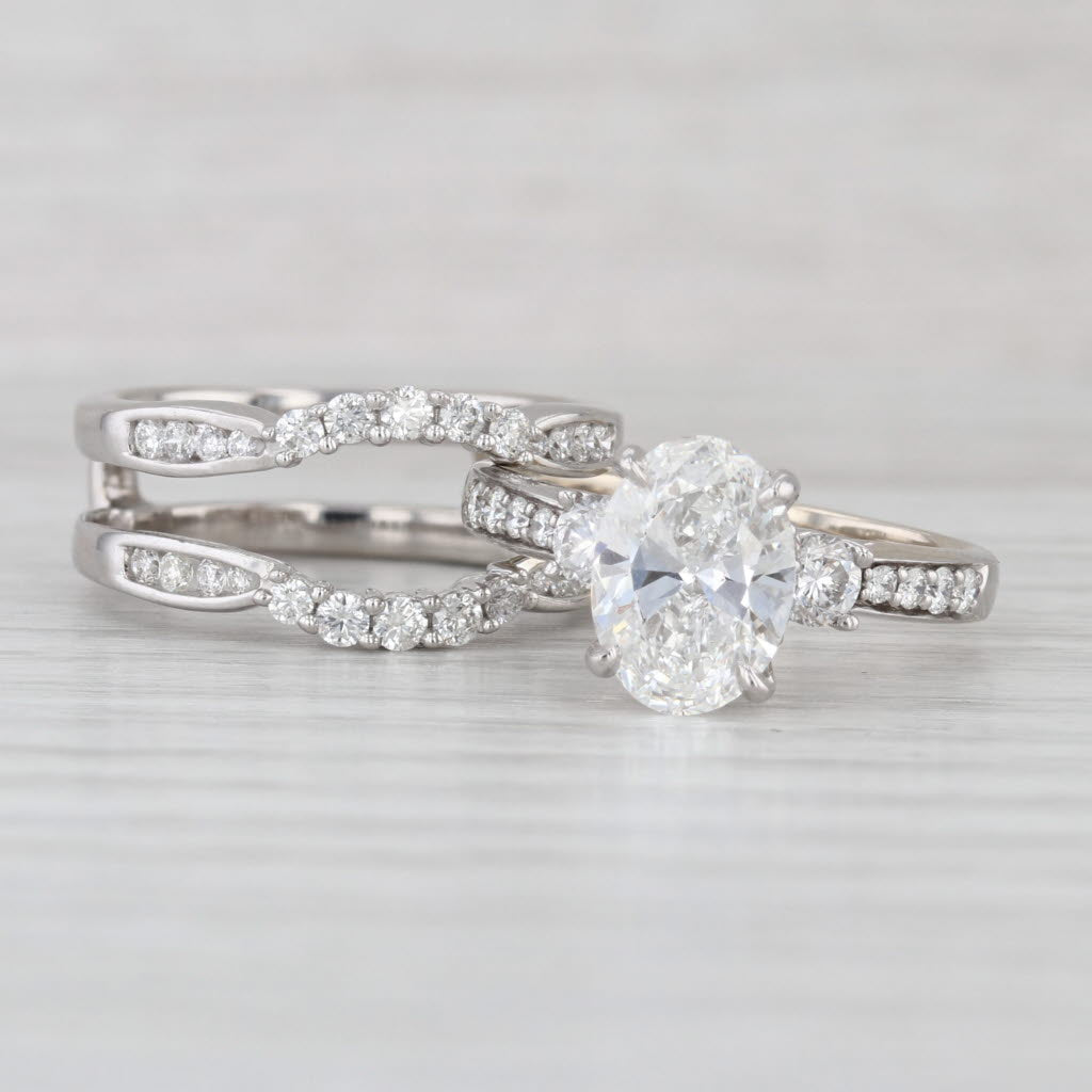 2.74ctw IGI Lab Created Diamond Engagement Ring Wedding Band Jacket 14k Gold