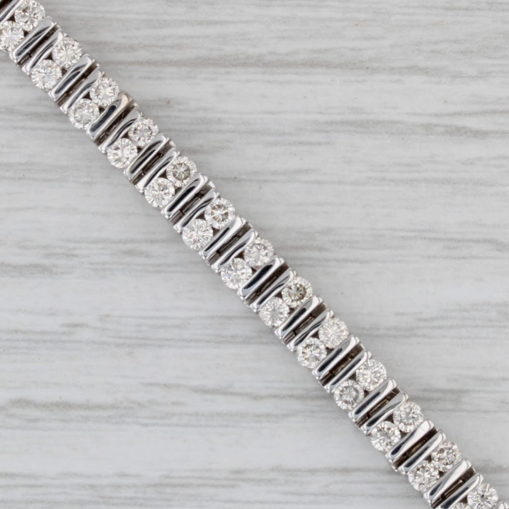 Gray 2.50ctw Diamond Tennis Bracelet 14k White Gold 6" 4.7mm