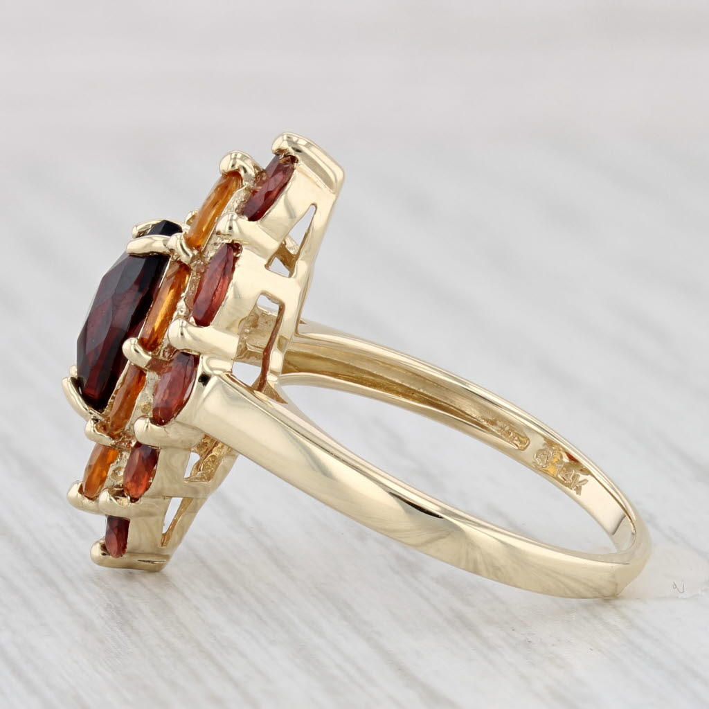 Light Gray 2.77ctw Garnet Citrine Ring 14k Yellow Gold Size 7.25 Cocktail