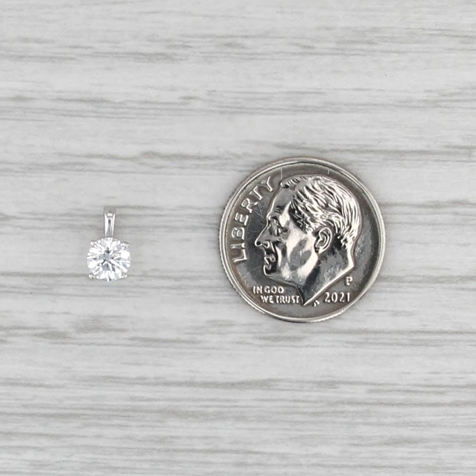 New 0.36ct Round Diamond Solitaire Pendant 14k White Gold Small Drop