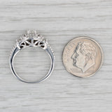 Gray 0.50ctw Diamond Princess Halo Engagement Ring 14k White Gold Size 5