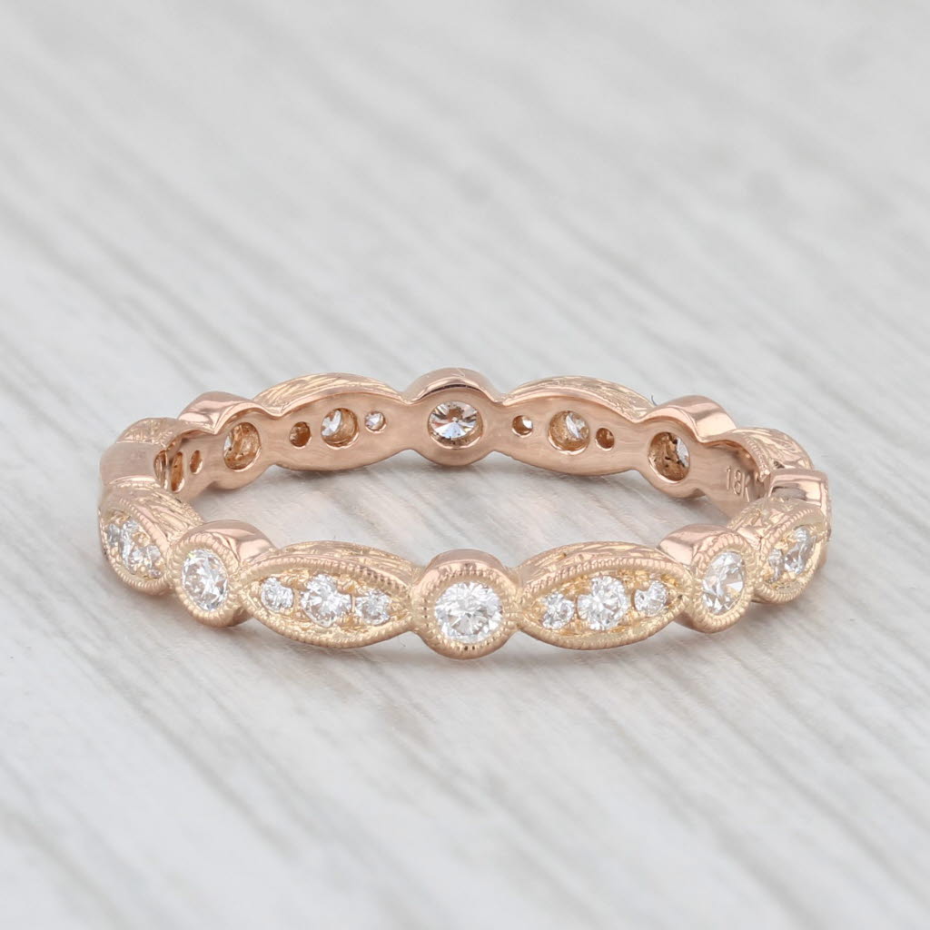 Light Gray New 0.41ctw Diamond Eternity Ring 18k Rose Gold Wedding Band Sz 6.5 Beverley K