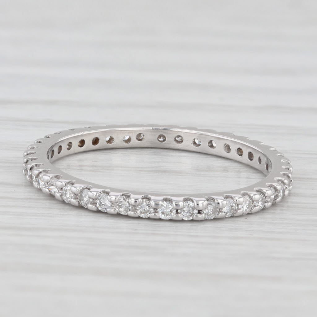 Light Gray 0.50ctw Diamond Eternity Band 14k White Gold Size 6.5 Wedding Anniversary Ring