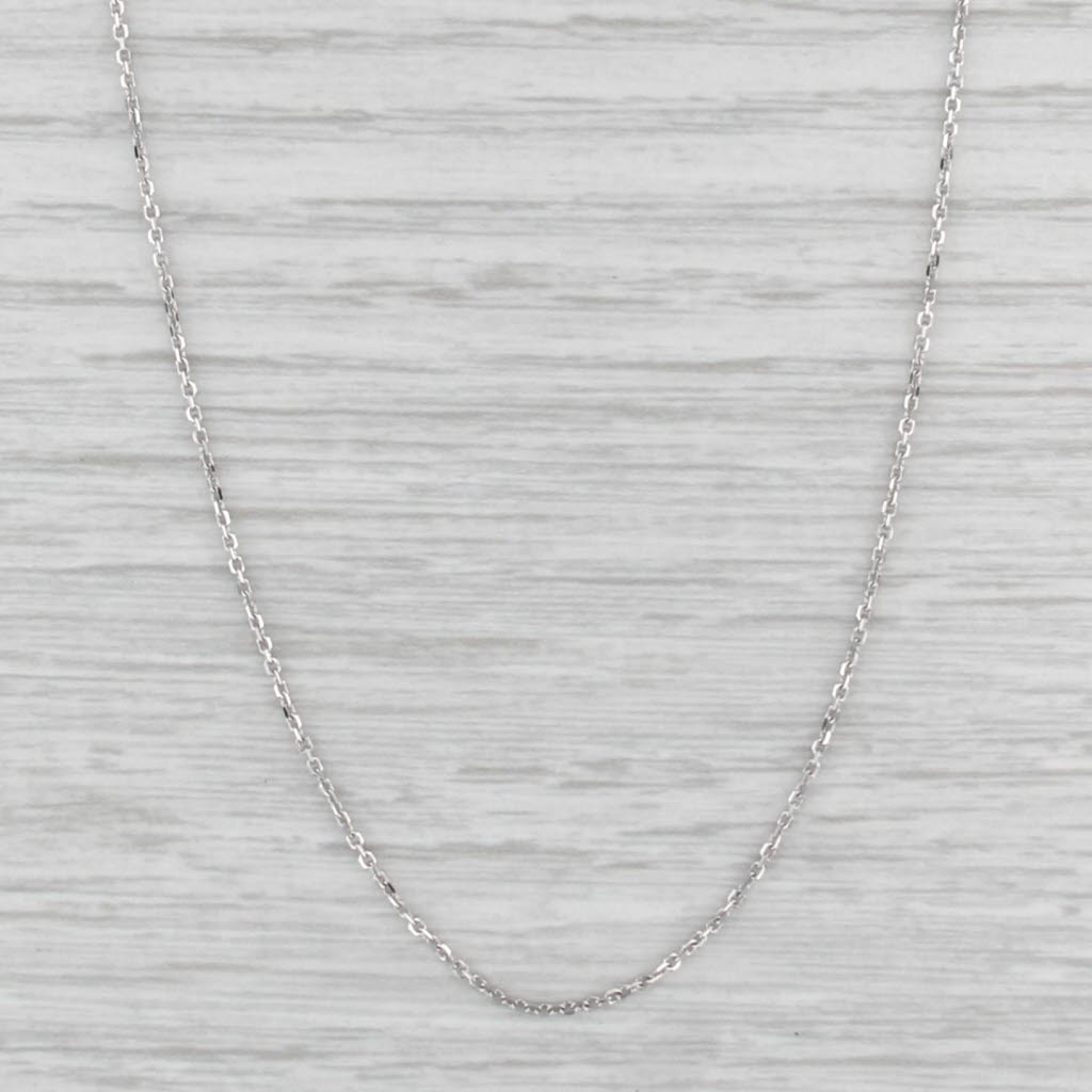 New Cable Chain Necklace 10k White Gold 20" 1.1mm
