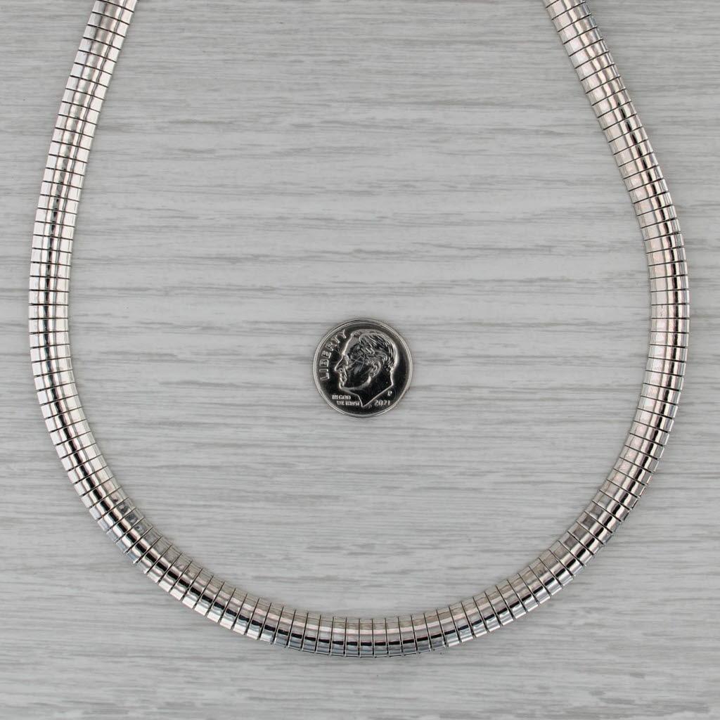 Omega Chain Necklace Sterling Silver 18" 7.4mm Italian