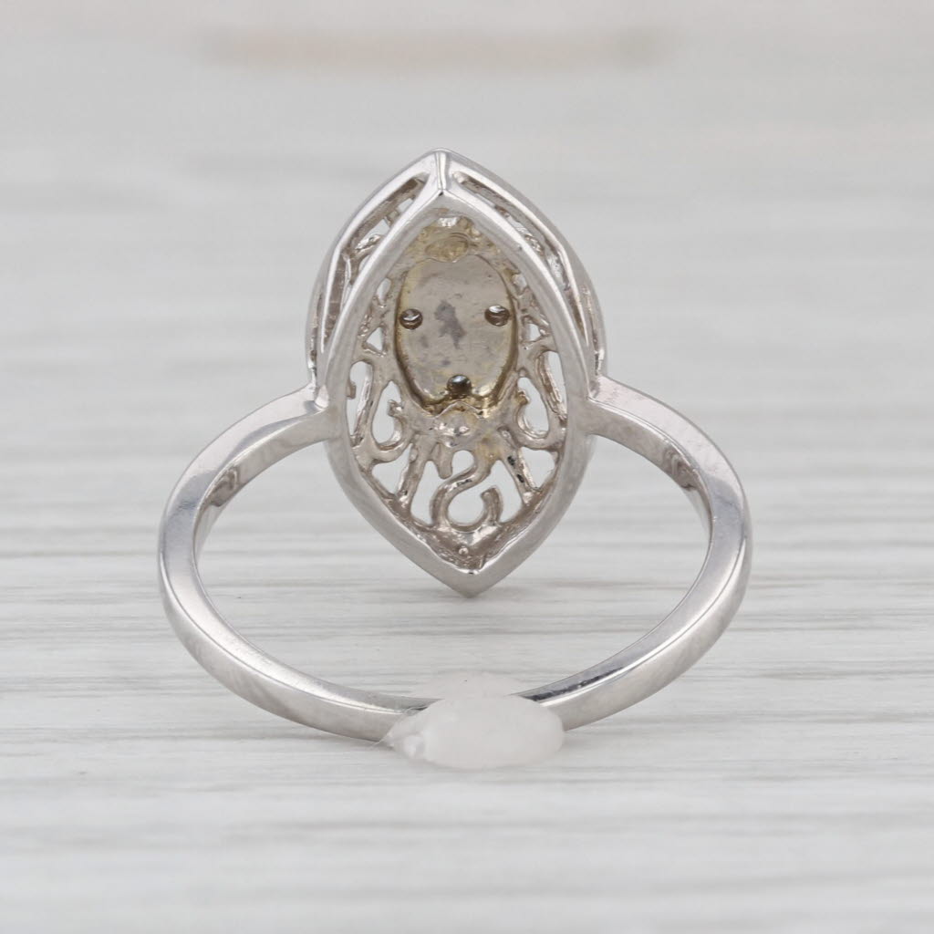 Diamond Openwork Ring 10k White Gold Size 6.75