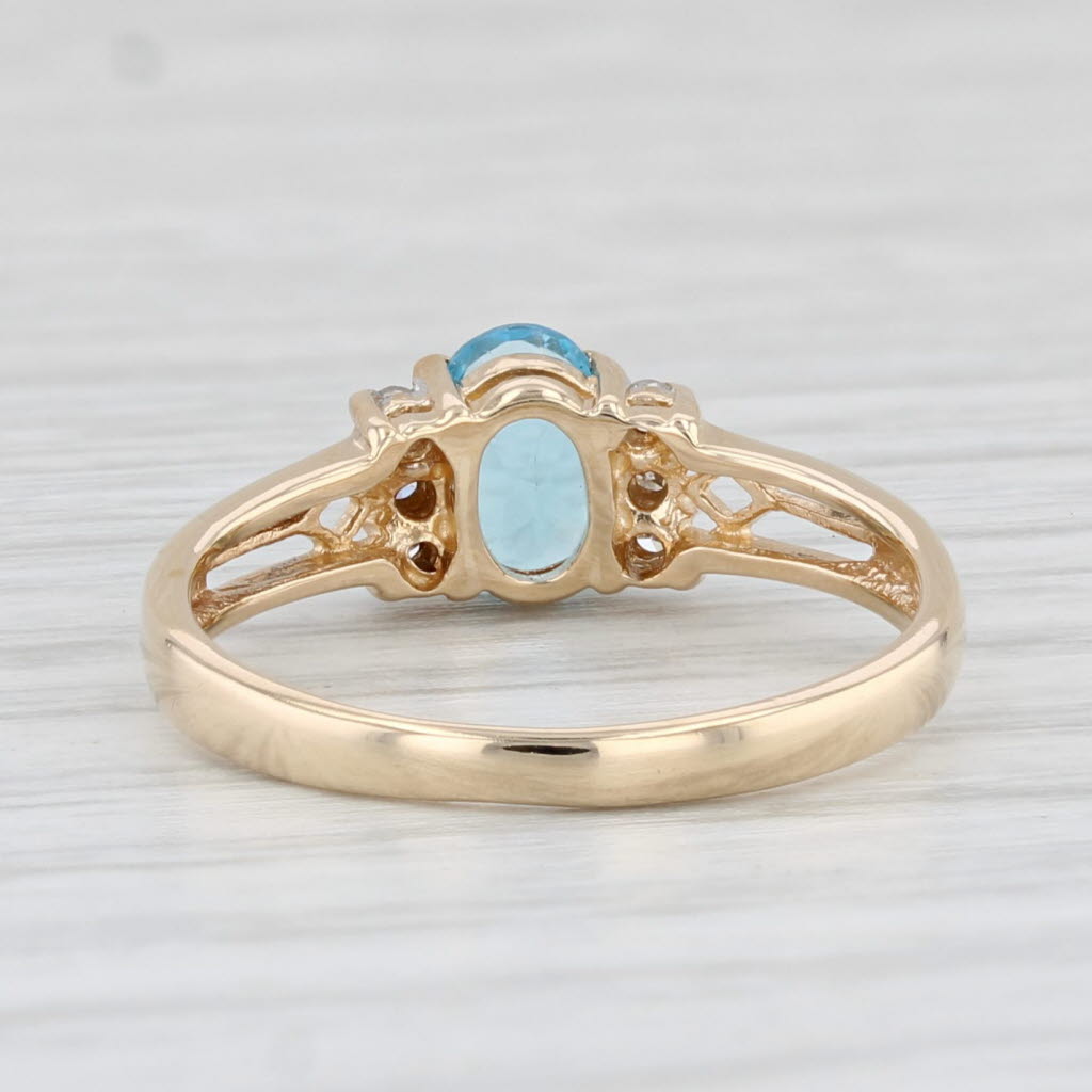 Light Gray Town & Country 0.59ctw Blue Topaz Diamond Ring 10k Yellow Gold Size 5.25