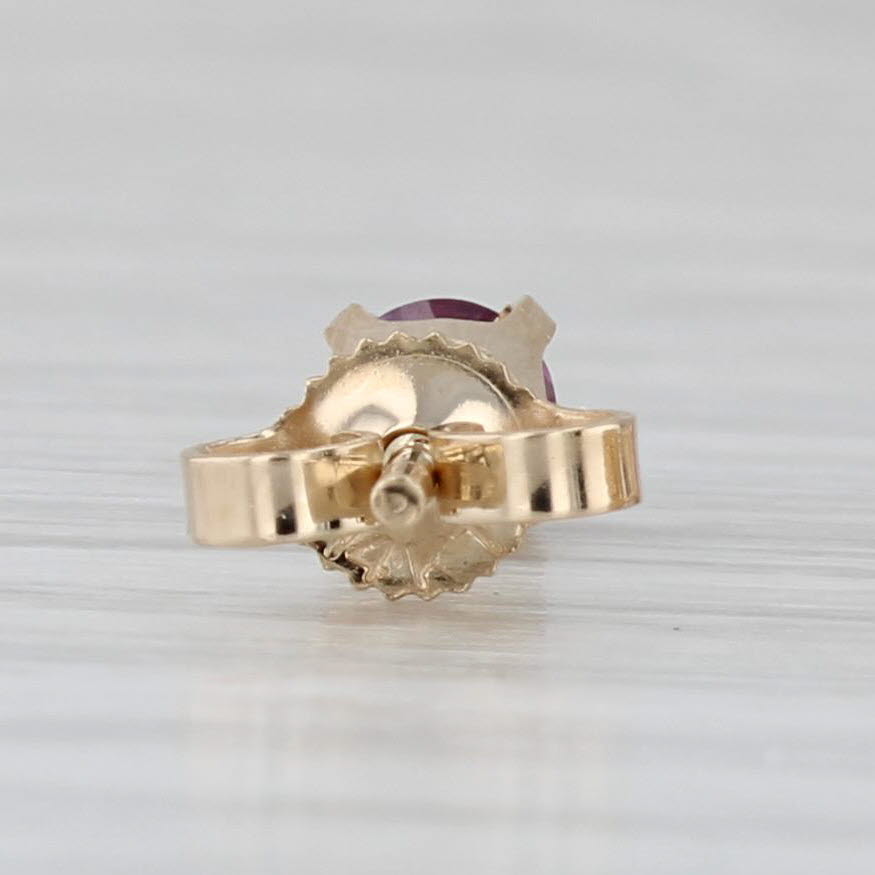 Light Gray 0.46ctw Garnet Round Solitaire Earrings 14k Yellow Gold