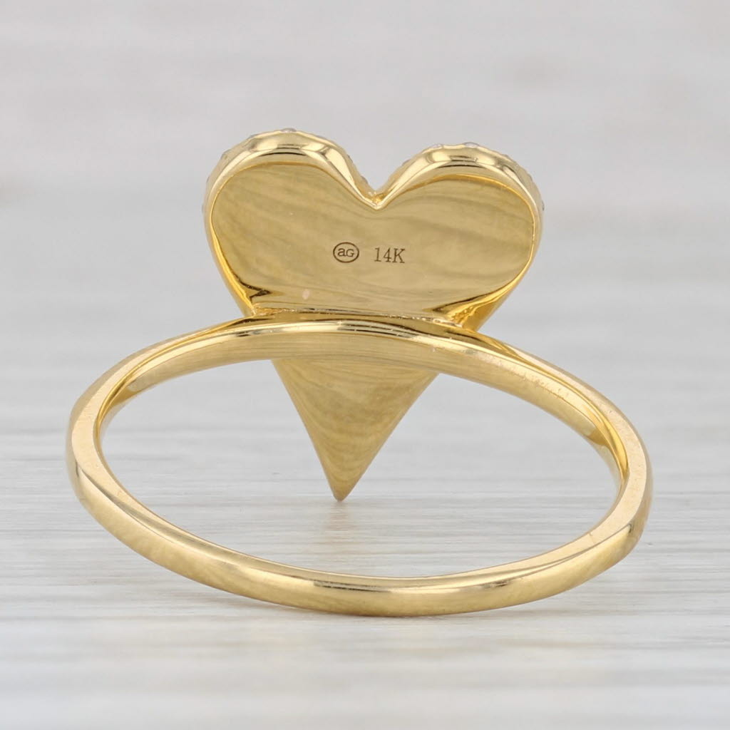 Gray New 0.23ctw Pave Diamond Heart Ring 14k Yellow Gold Size 7