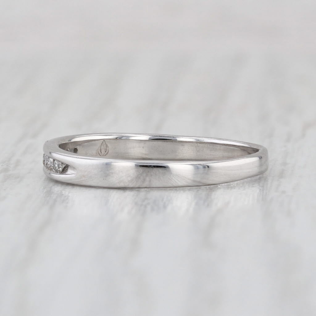 Diamond Wedding Band 10k White Gold Size 7.5 Stackable Ring