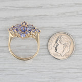 Gray 3.30ctw Tanzanite Cluster Ring 14k Yellow Gold Size 7 Cocktail