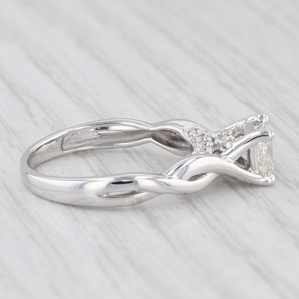 0.94 ctw Princess Cut Diamond Engagement Solitaire Ring 14K White Gold Size 7