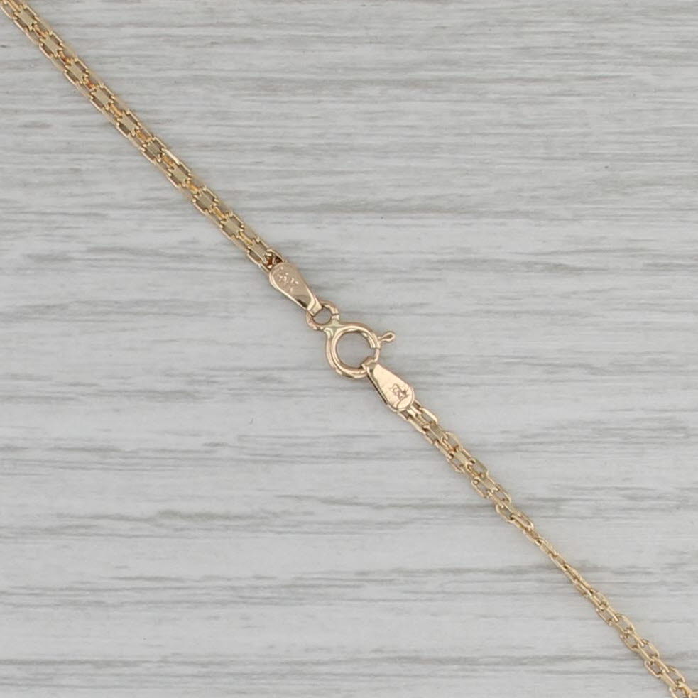1.20ctw Blue Sapphire Halo V Necklace 14k Yellow Gold 18" Bismack Chain
