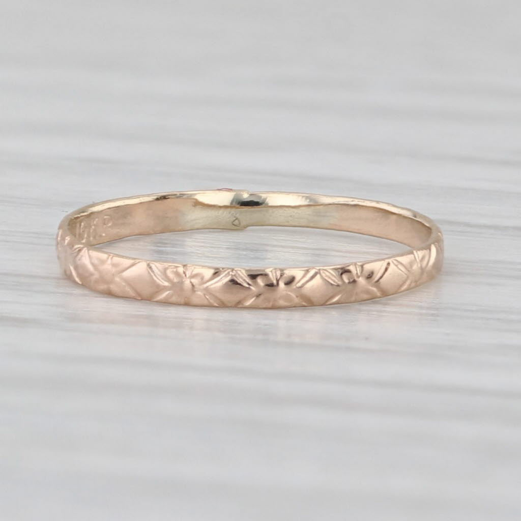 Vintage Small Size Baby Ring 10k Yellow Gold Keepsake Band 1.3mm