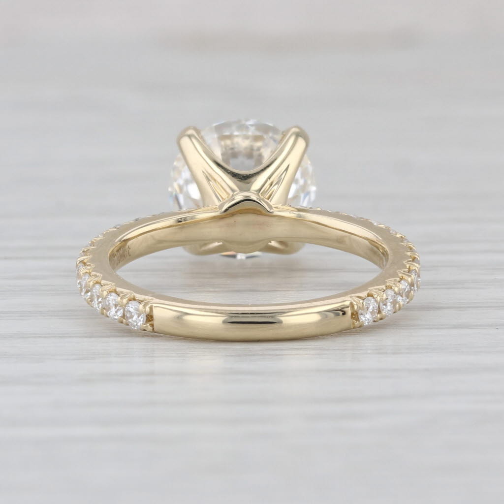 New IGI 3.51ctw Round Lab Grown Diamond Engagement Ring 14k Yellow Gold Size 6