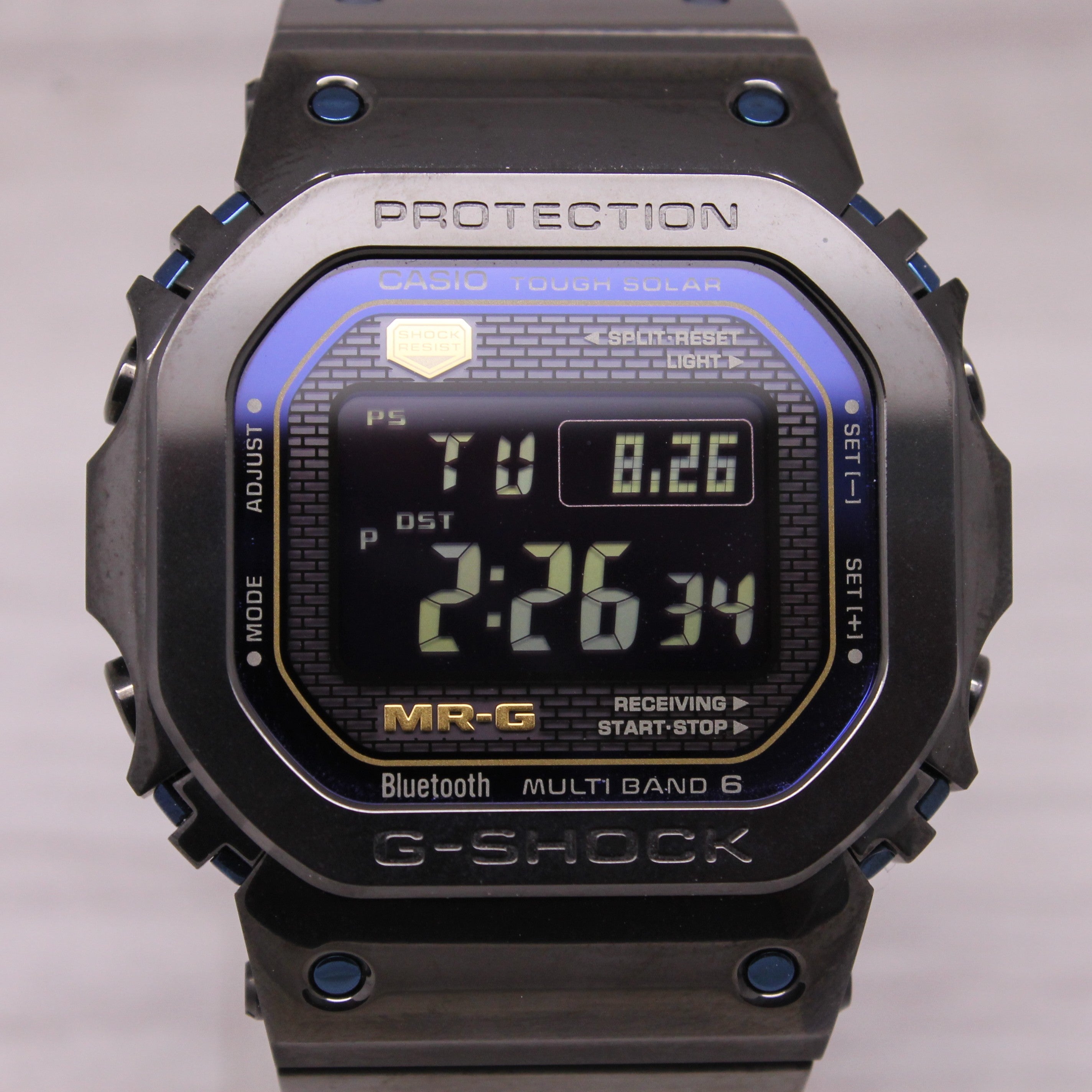 Casio G Shock MR-G Mens Titanium Digital Wrist Watch Black Blue MRGB5000BA-1