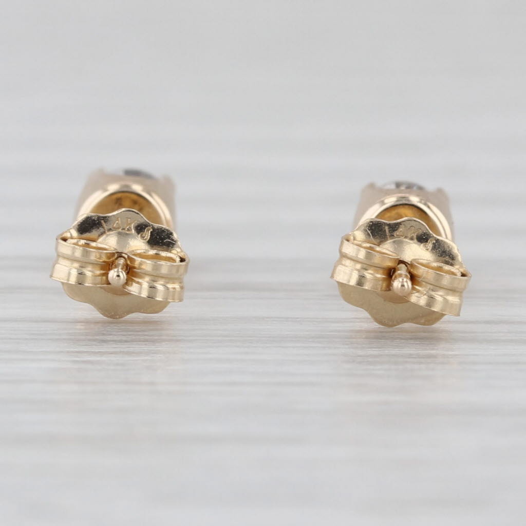 0.39ctw Diamond Stud Earrings 14k Yellow Gold Round Solitaire Studs