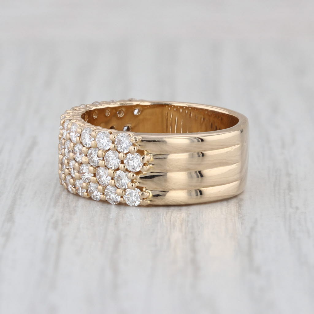 1.90ctw Diamond Anniversary Wedding Band 14k Yellow Gold Size 7