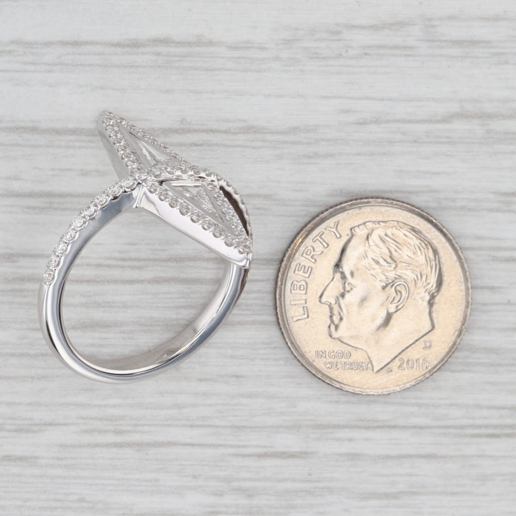 Light Gray New 0.78ctw Diamond Marquise Ring 18k White Gold Size 6.5