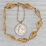 Black Hills Gold Co Floral Heart Chain Bracelet 10k 12 Rose Yellow Green 6.5"