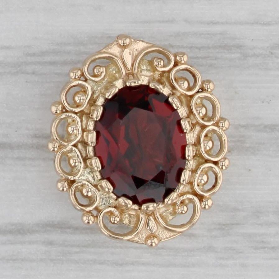 Gray 1.40ct Garnet Solitaire Slide Bracelet Charm 14k Yellow Gold Richard Glatter