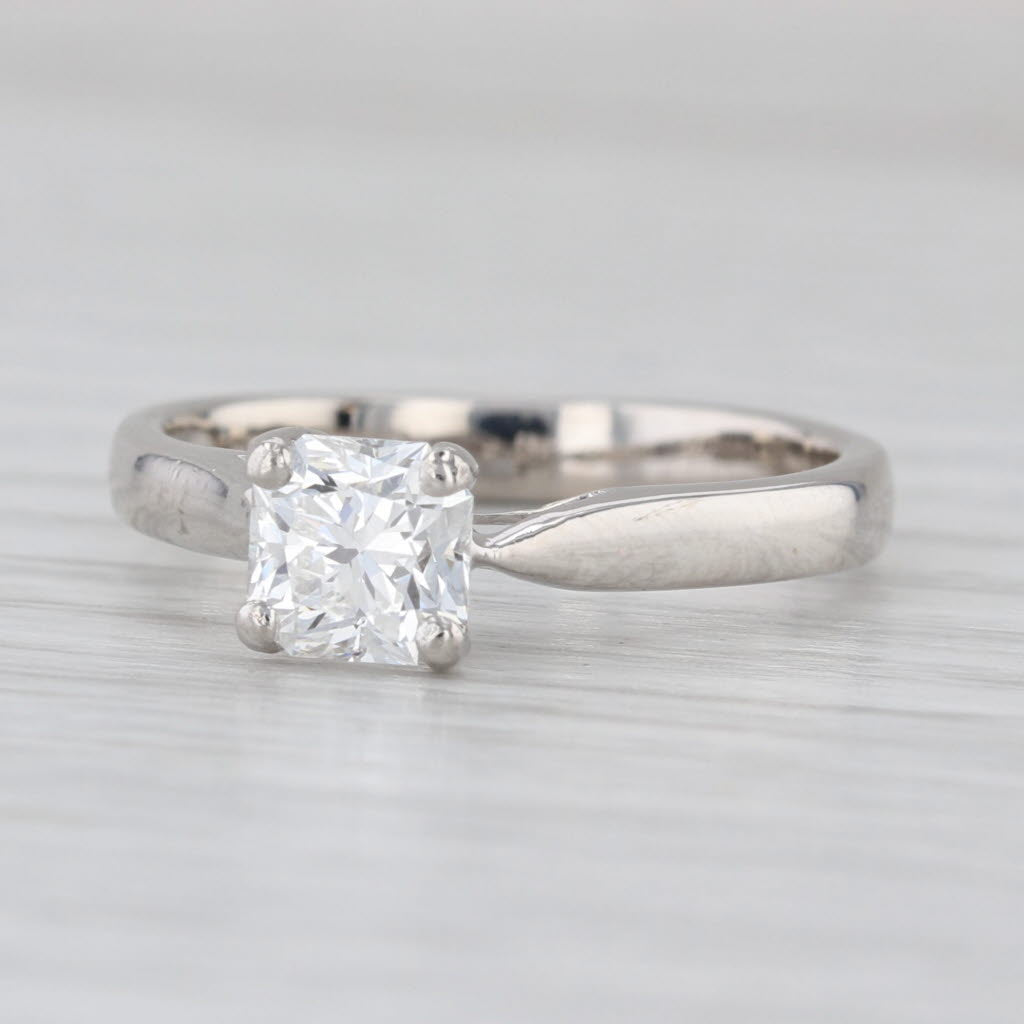 Kristall 1ct Princess Solitaire Diamond Engagement Ring 950 Platinum GGL COA