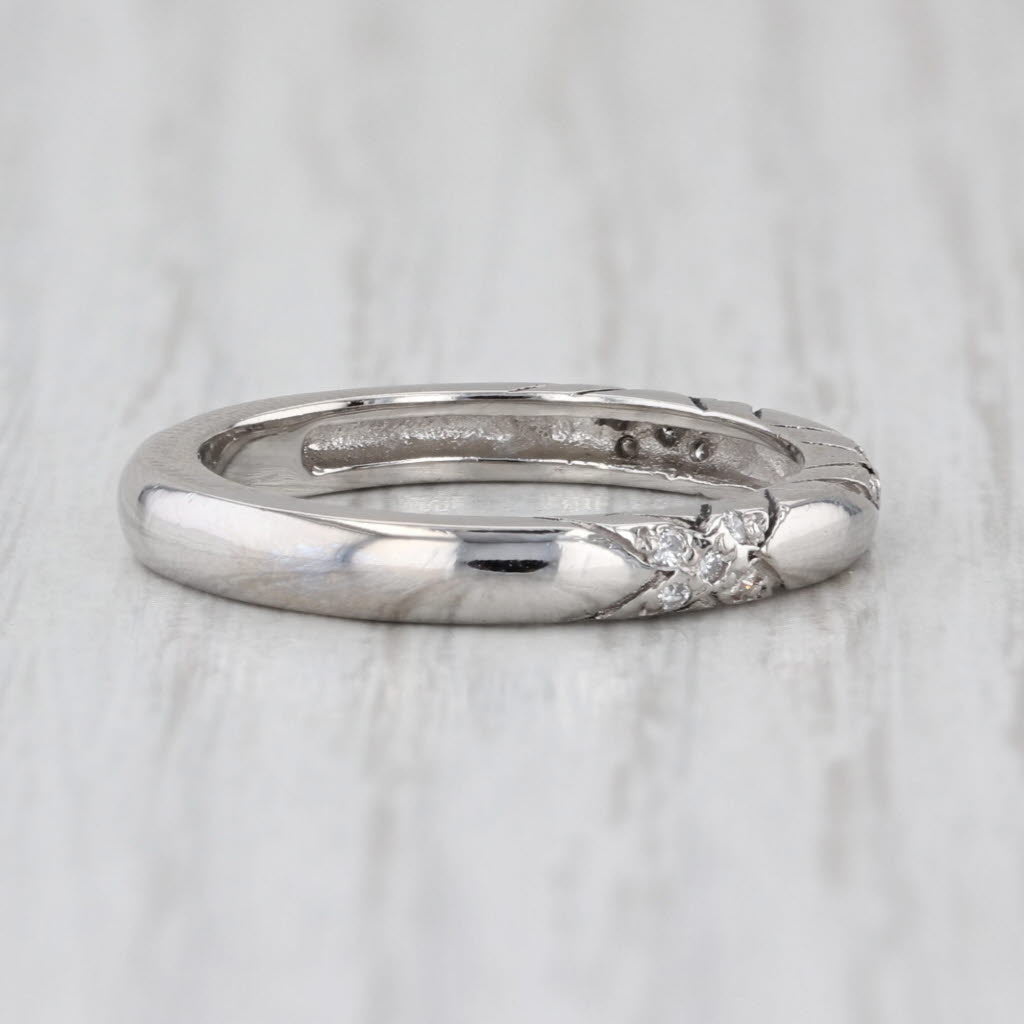Diamond Accented Ring Platinum Size 6.75 Stackable Wedding Band