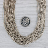 Vintage Native American Liquid Silver Necklace Sterling Silver 28.5"
