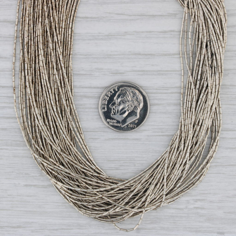 Vintage Native American Liquid Silver Necklace Sterling Silver 28.5"