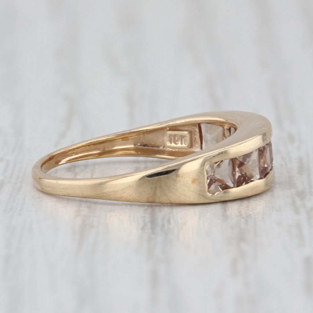 1.24ctw Color Change Garnet Ring 10k Yellow Gold Size 6.25 Band Stackable COA