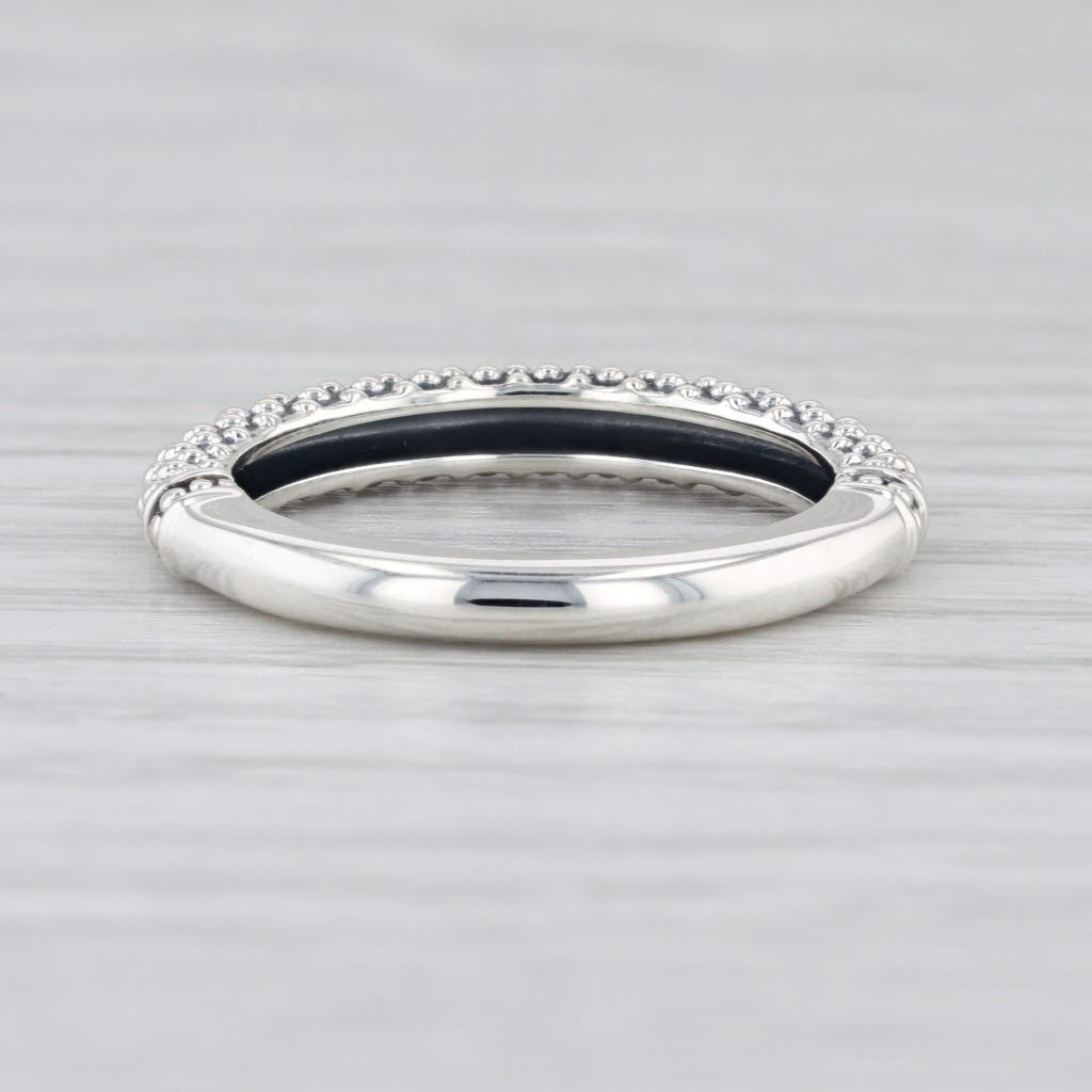 New Lagos Signature Caviar Bead Stacking Ring Sterling Silver Size 7 Band