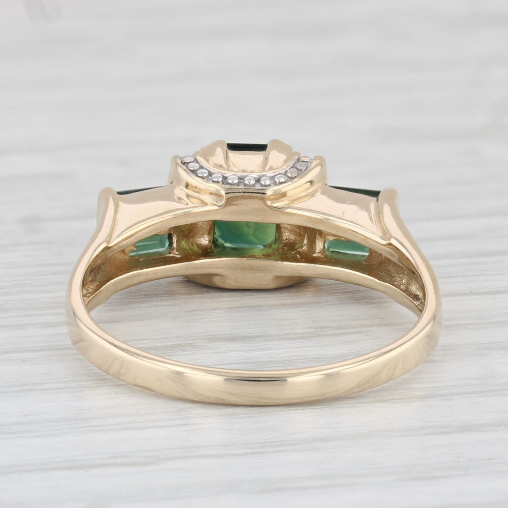 Light Gray 1.75ctw Green Sapphire Ring 14k Yellow Gold Size 9.25