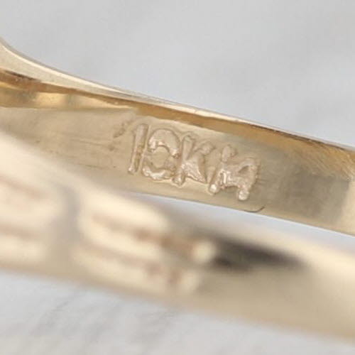 Vintage Engravable Signet Ring 10k Yellow Gold Size 4.25