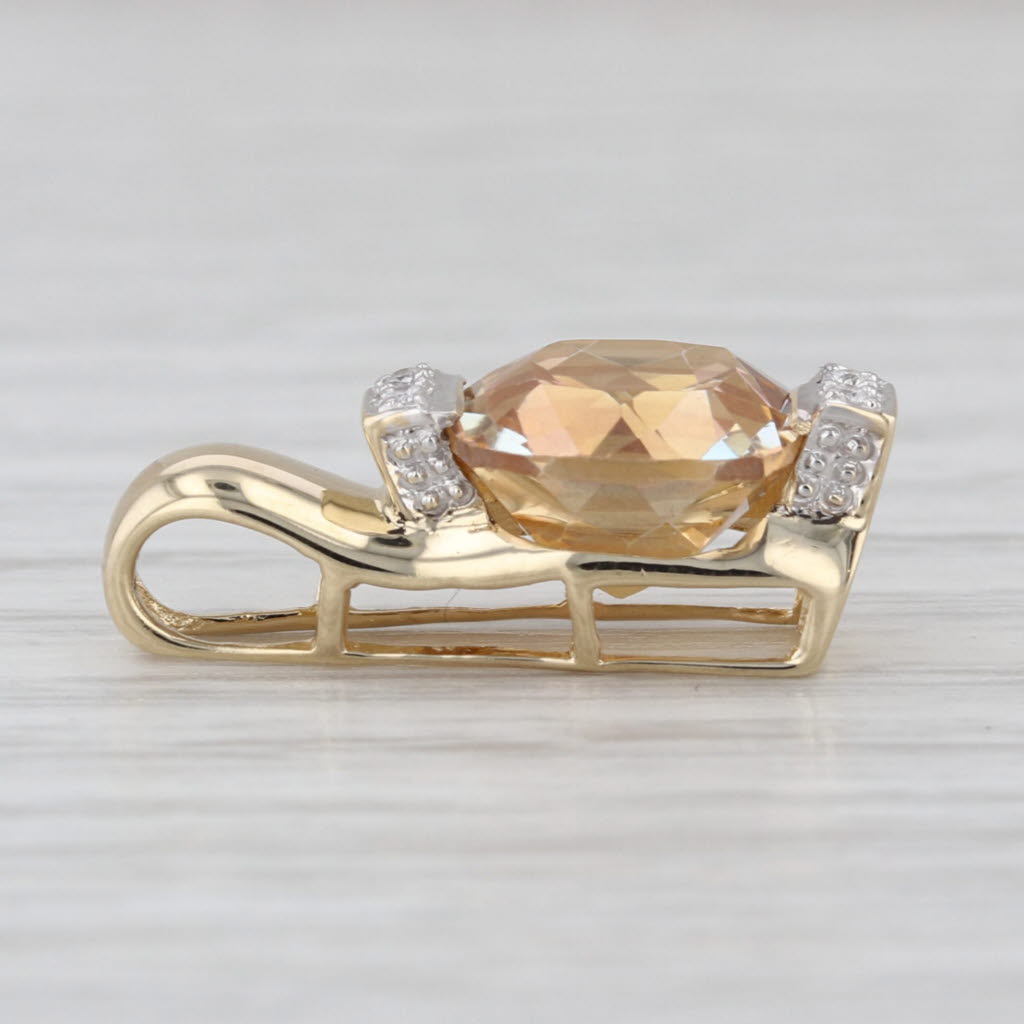 3.92ctw Mystic Topaz Diamond Pendant 14k Yellow Gold