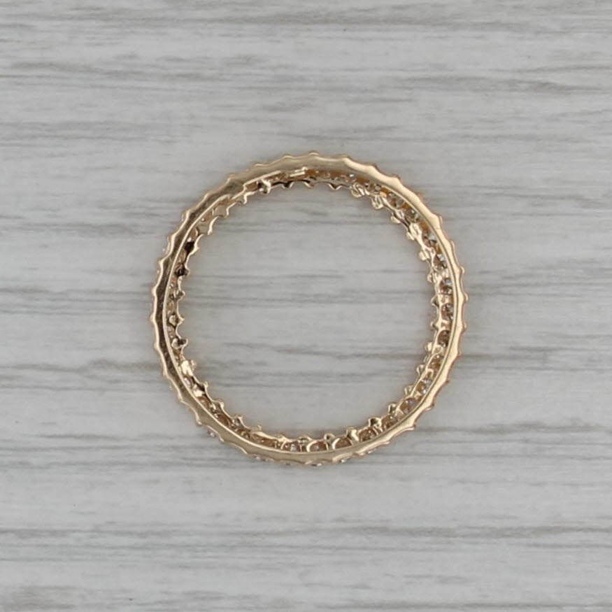 0.97ctw Diamond Eternity Circle Pendant 14k Yellow Gold Floating Drop