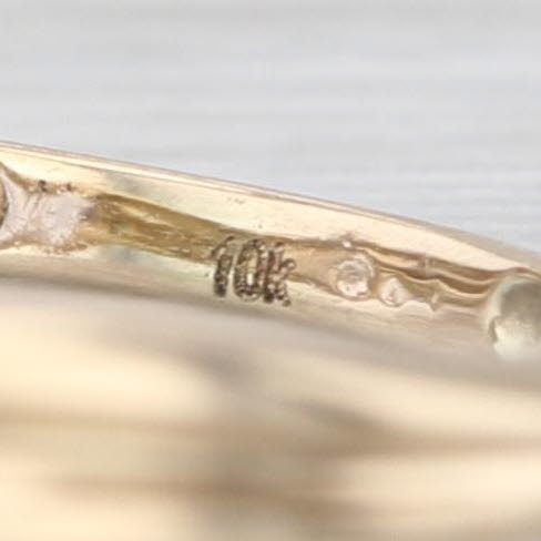 0.51ctw Tanzanite Diamond Ring 10k Yellwo Gold Marquise 3-Stone Size 4.25