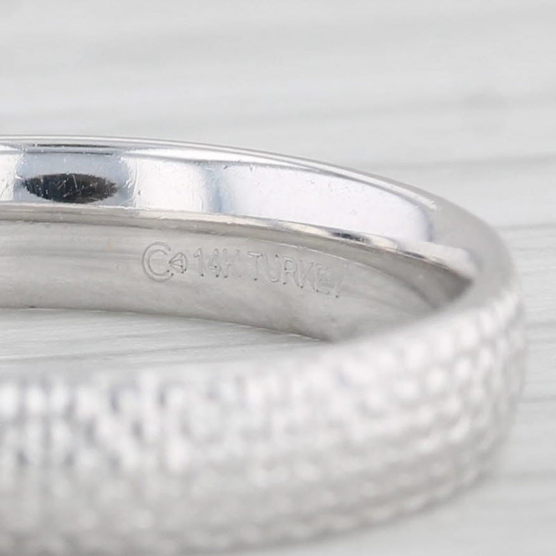 Textured Band Ring 14k White Gold Size 7 Stackable Wedding