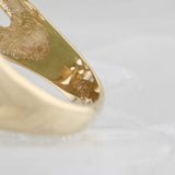 Green Jade Ring 14k Yellow Gold Size 5.25 Oval Cabochon Solitaire