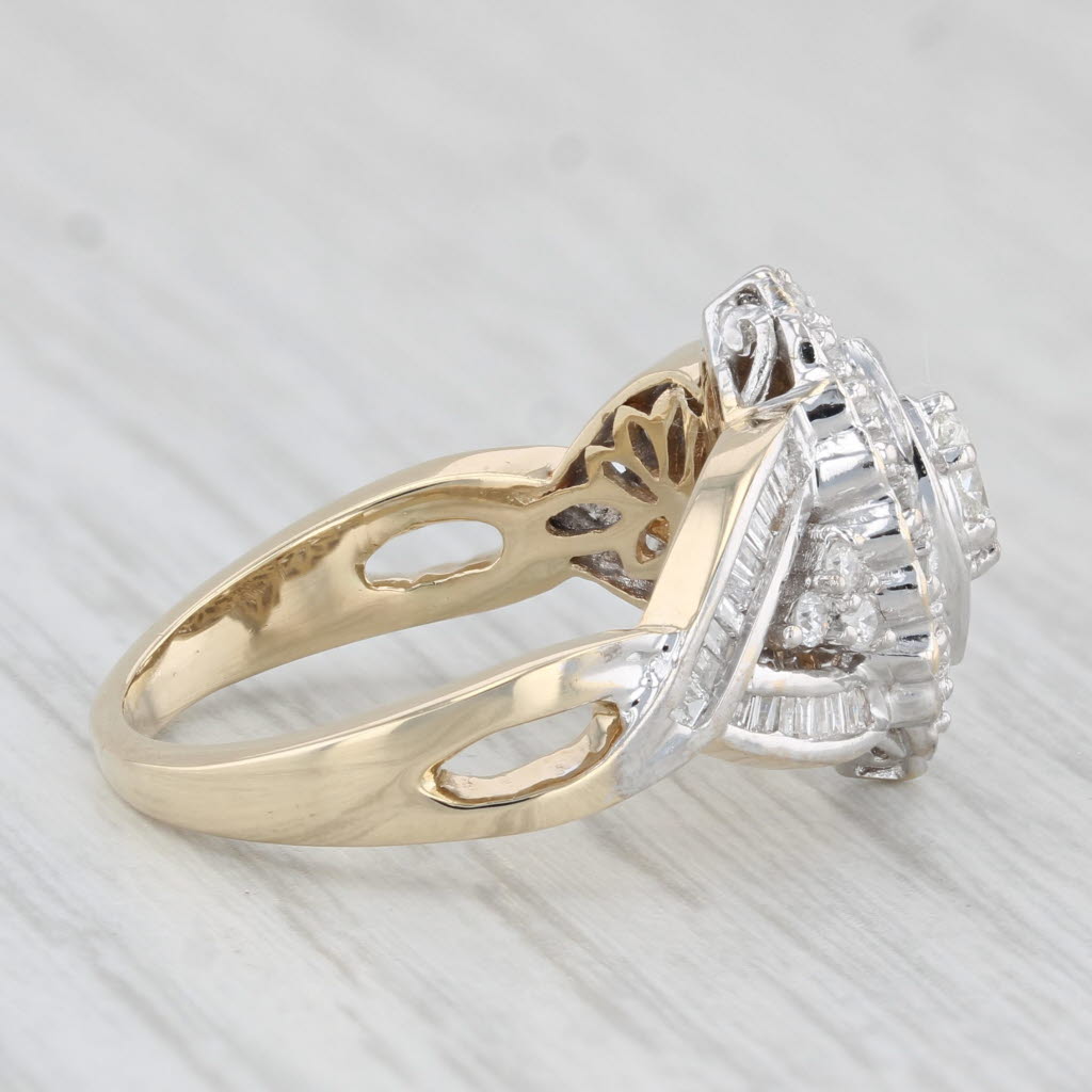 Light Gray 1.03ctw Diamond Ring 14k White Yellow Gold Size 7 Engagement