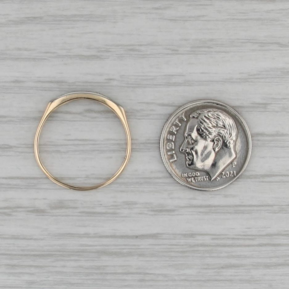 Vintage Diamond Wedding Band 14k Gold Stackable Thin Ring Size 6.75