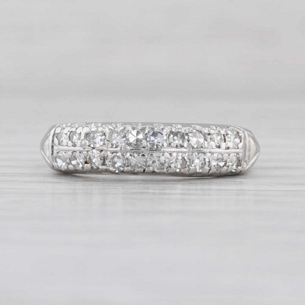 Antique 0.33ctw Diamond Wedding Anniversary Band Platinum Size 7 Stackable
