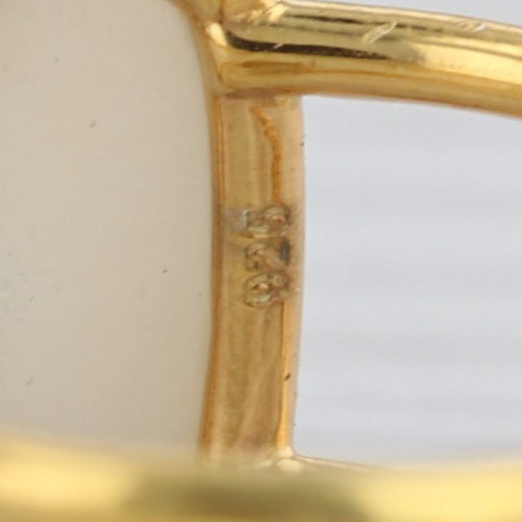 Kendra Scott Mother of Pearl Solitaire Ring Sterling Silver Gold Plated Size 9