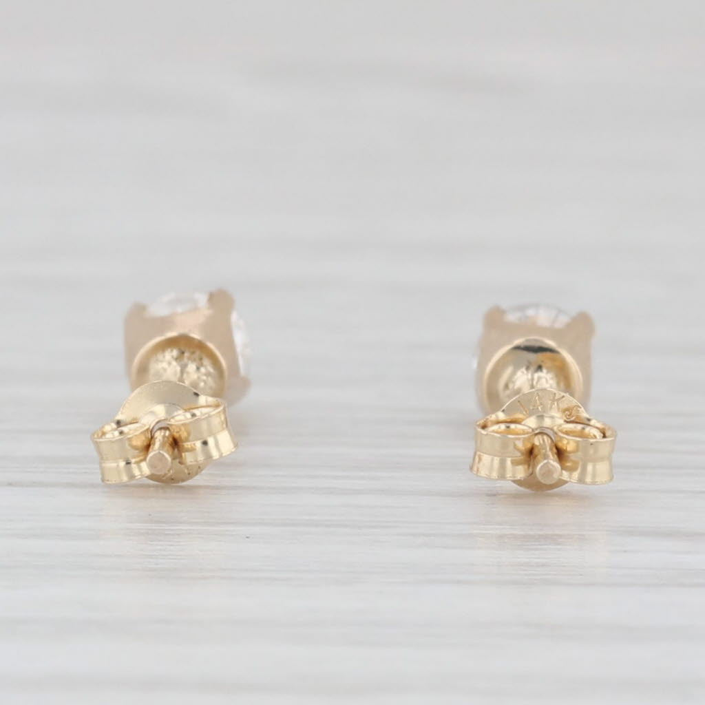 Light Gray 0.40ctw Round Solitaire Stud Earrings 14k Yellow Gold