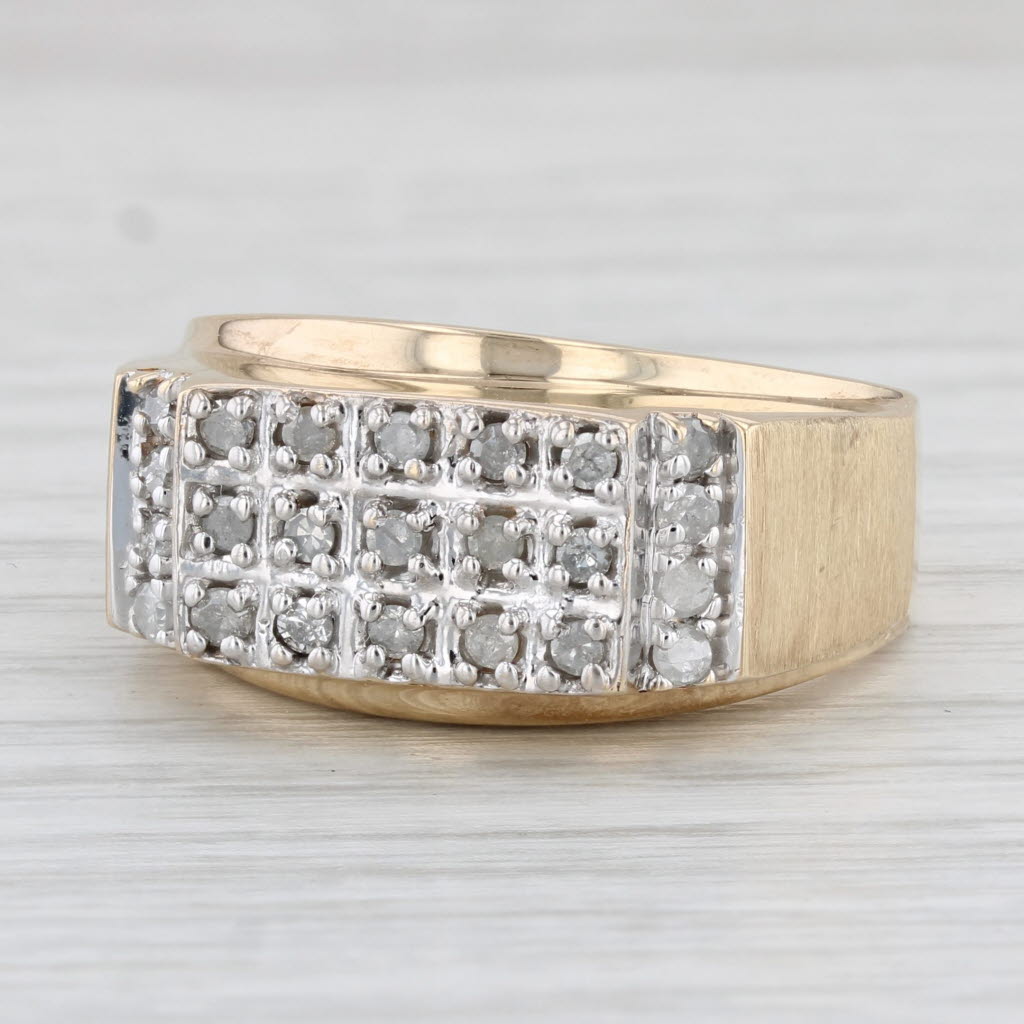 Light Gray Men's 0.25ctw Diamond Ring 10k Yellow Gold Size 10