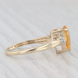 1.08ctw Orange Pear Citrine Diamond Ring 10k Yellow Gold Size 7 Teardrop