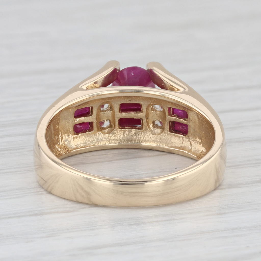 Light Gray 1.99ctw Ruby White Topaz 14k Yellow Gold Ring Size 7