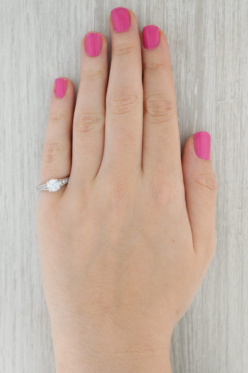 New Tacori Diamond Semi Mount Engagement Ring 18k White Gold Certificate Sz 6.5