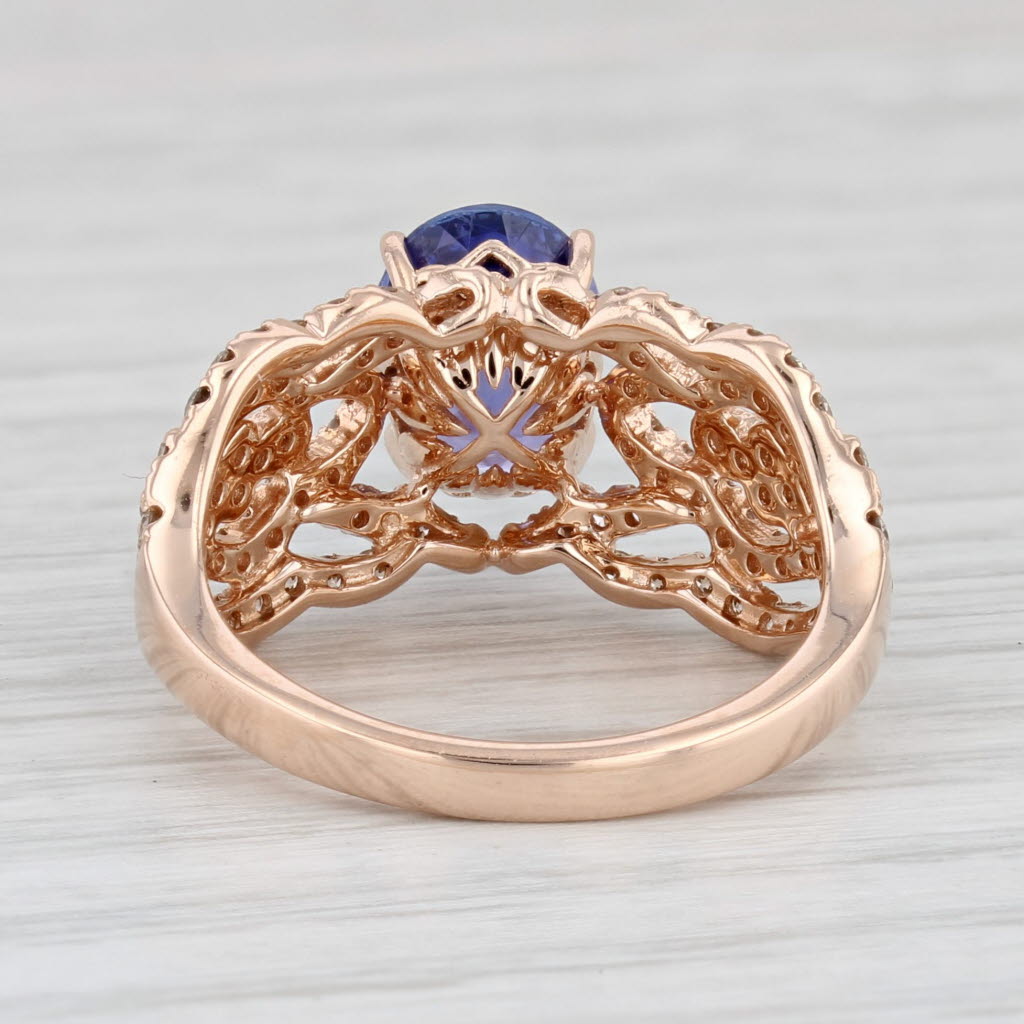 Light Gray Le Vian 2.60ctw Tanzanite Diamond Ring 14k Rose Gold Size 7 Cocktail Engagement