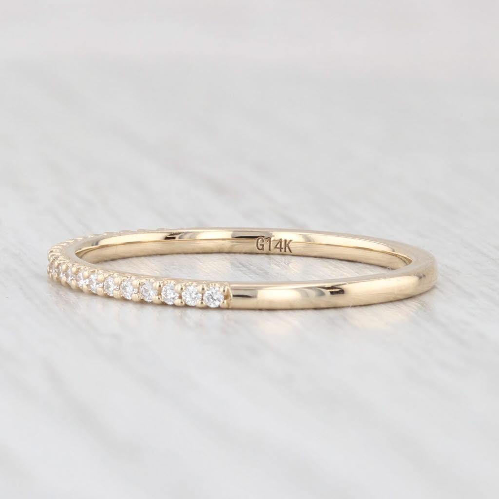 Light Gray New 0.10ctw Diamond Wedding Band 14k Yellow Gold Stackable Anniversary Ring 6.5