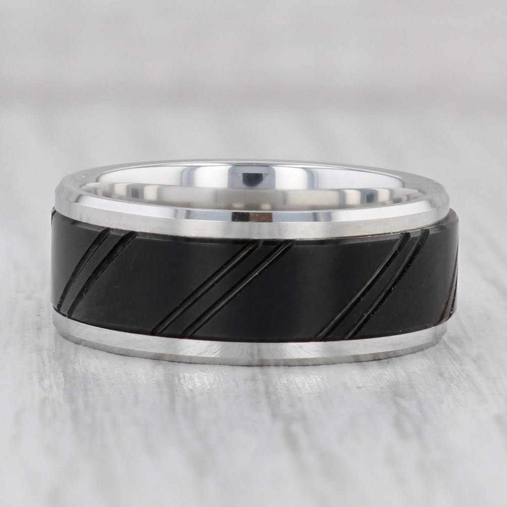 Gray New Triton Tungsten Men's Ring Size 10.5 Wedding Band Black Silver